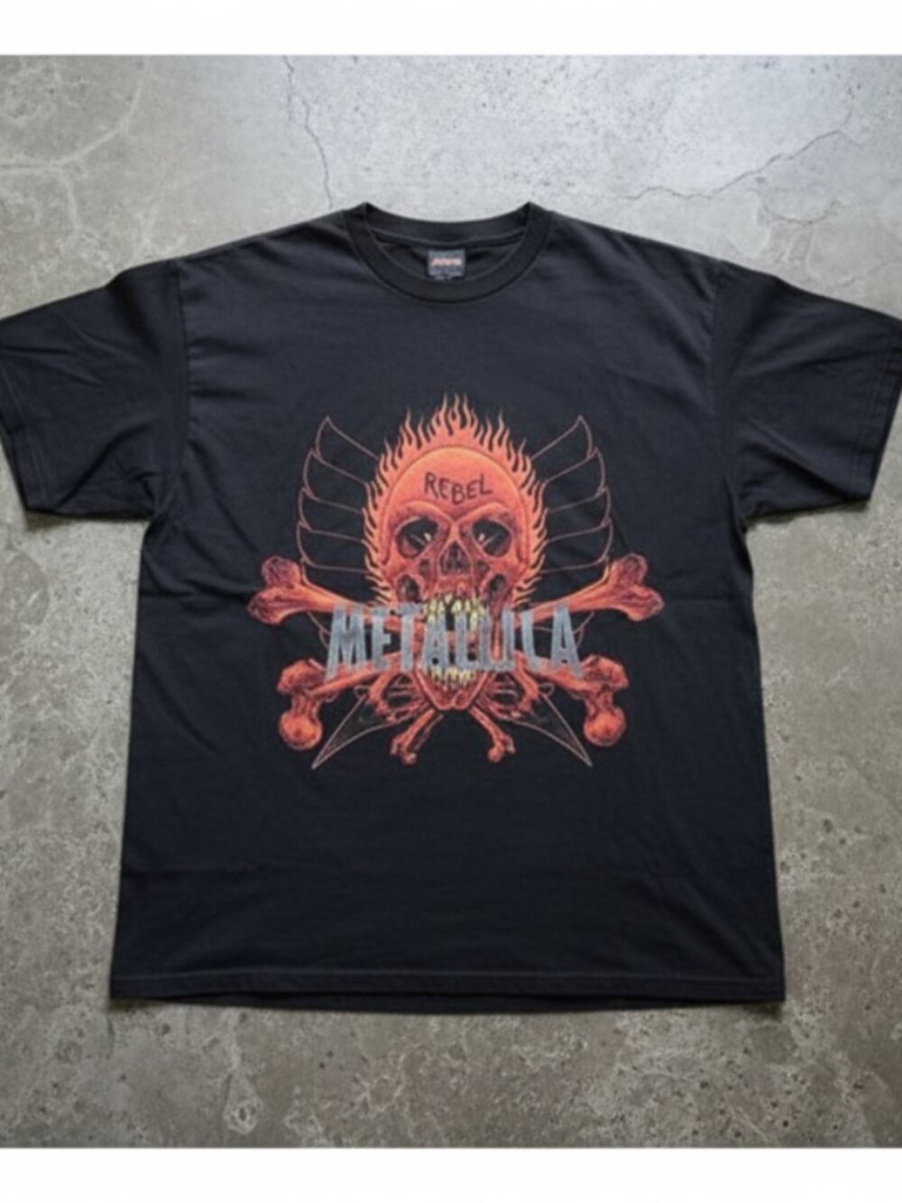 Metallica Skull Graphic T-Shirt, Vintage Rock Band Style Tee, Rebel Flame Skull